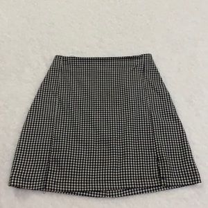 black and white john galt mini skirt